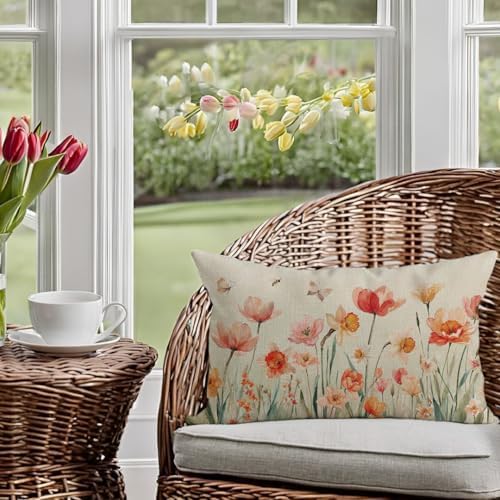 PANDICORN Spring Flower Wildflower Throw Pillow Cover 12x20 Inch