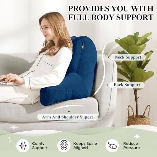 Memory Foam Bed Rest Pillow with Support Arms