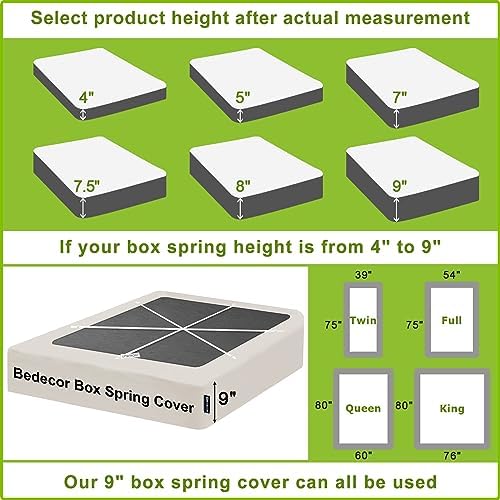 4-9 inch Box Spring Cover with Elastic Fabric