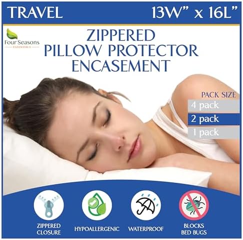 Travel Size Pillow Protectors - Soft Waterproof Hypoallergenic