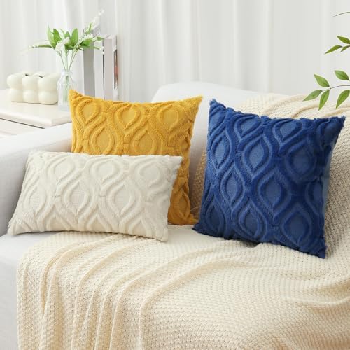 Faux Wool Pillow Covers for Sofa Bed Living Room