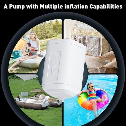 Mini Rechargeable Air Pump with LED Light for Outdoors