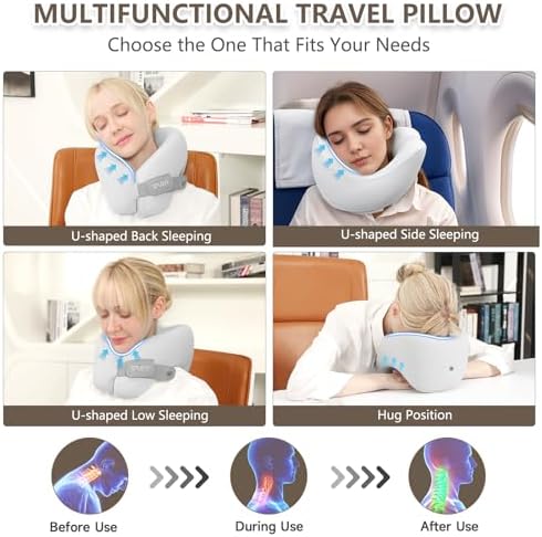 SPUER 2-in-1 Memory Foam Travel Neck Pillow