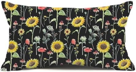 Golden Summer Sunflower Lumbar Pillow Cover
