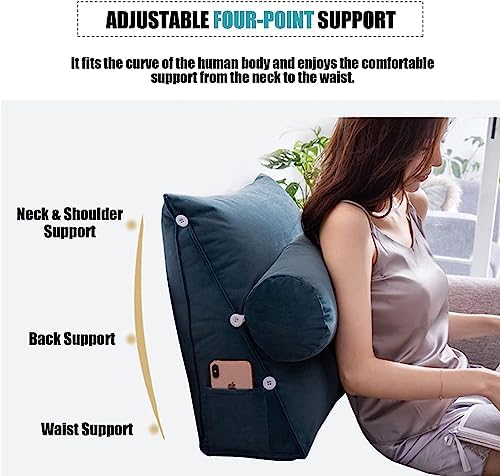 COZMAX Triangular Wedge Pillow with Adjustable Neck Support