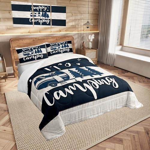 RV Travel Trailer Car Camper Bedding Set for Boys