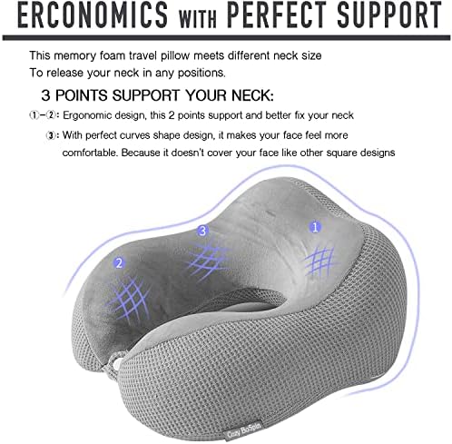 Cozy BoSpin Travel Pillow - Neck Pillow for Camping Travel
