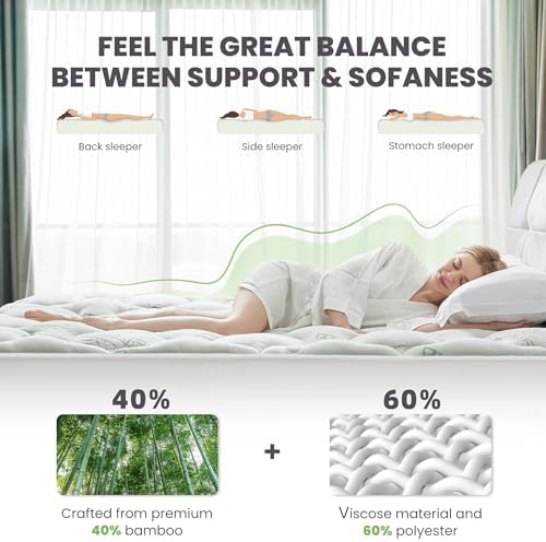 BDEUS King Mattress Topper Extra Thick 1000 GSM Down Alternative Mattress Pad