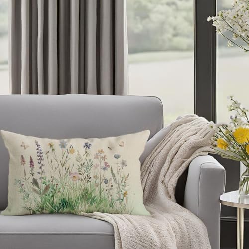 Bring Spring to Your couch 12x20 Inch Farmhouse Pillow Cover Bloom Your Space