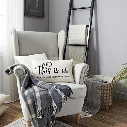 Meekio Farmhouse Pillow Covers with This is Us Quote 12x20