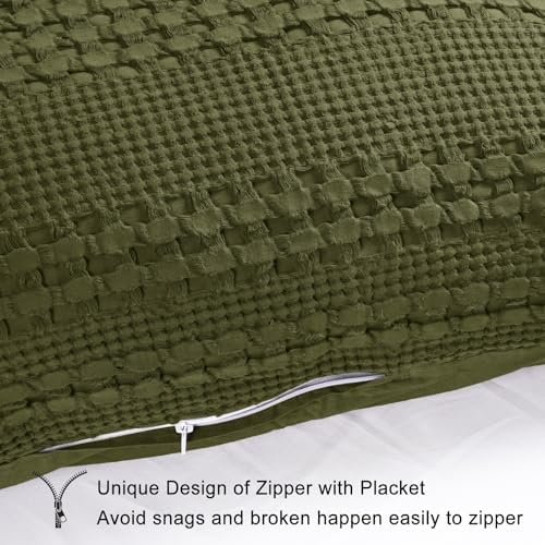PHF 100 Cotton Waffle Pillowcase with Zipper 20x54