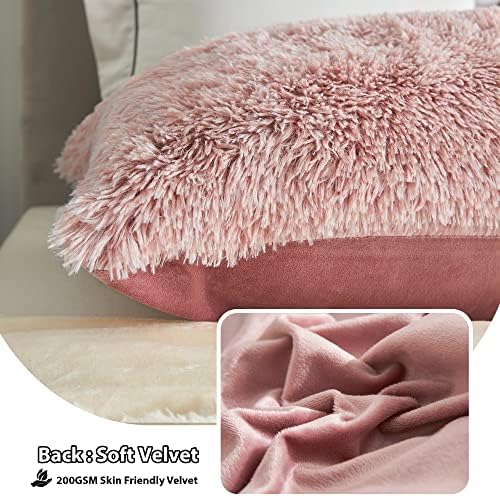 LIFEREVO Body Pillow Cover with Zipper Ultra Soft Plush Faux Fur 20x54