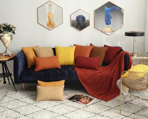 Premium Solid Suede Lumbar Pillow Cover For Sofa Bed Bench 12x20 inches