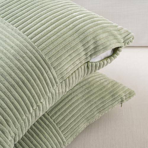 Fancy Homi Boho Long Lumbar Pillow Cover - Sage Green - Rustic Farmhouse Style