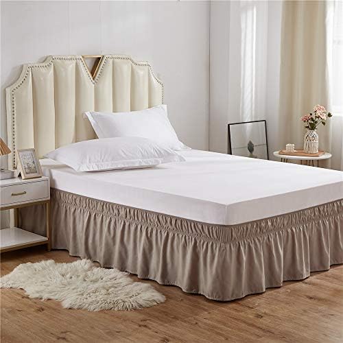 MEILA QueenKing Bed Skirt Tailored Drop Smooth Fabric Easy to Install