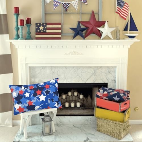 FJTP Patriotic 12x20 Lumbar Pillow Cover for 4th of July