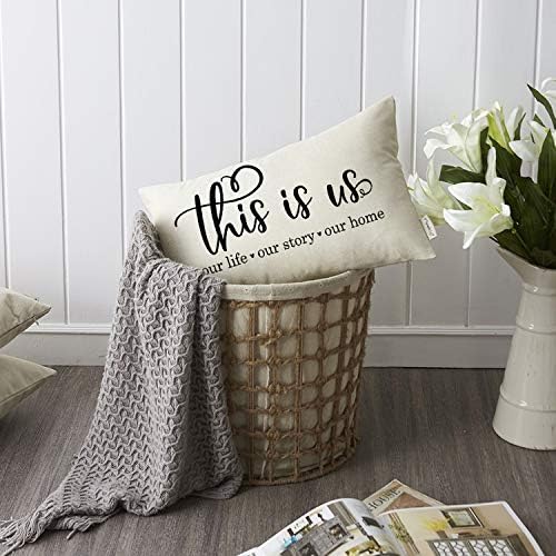 Meekio Farmhouse Pillow Covers with This is Us Quote 12x20