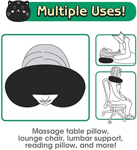 H HOMEWINS Travel Pillow for Kids - Black Cat Design