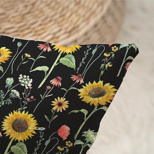 Golden Summer Sunflower Lumbar Pillow Cover