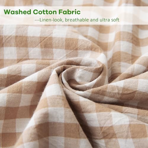 20x54 Taupe White Plaid Pillow Cover Rustic Fall