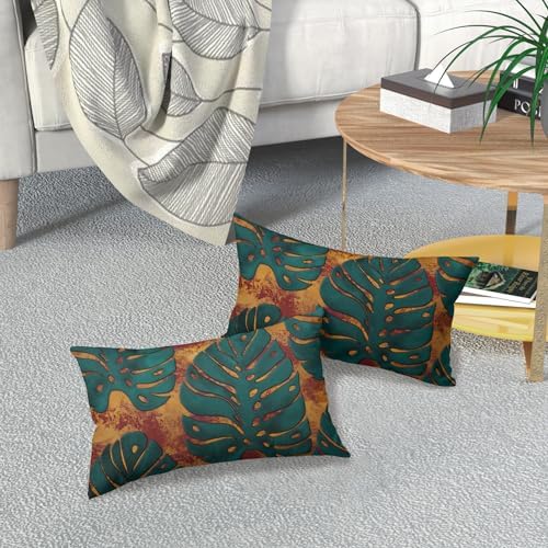Cozy 12x20 Pillow Cover Tropical Leaf Design