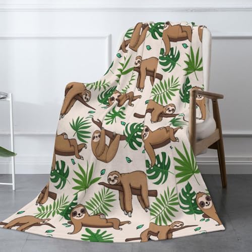 Majoug Cute Sloth Throw Blanket - 50x40 inches