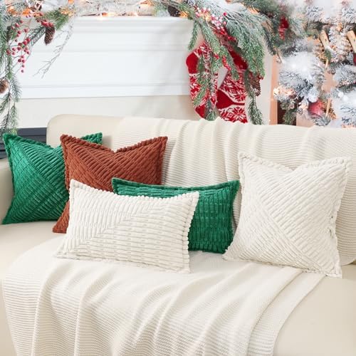 decorUhome Decorative Green Throw Pillow Covers Set of 2
