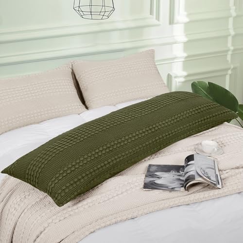 PHF 100 Cotton Waffle Pillowcase with Zipper 20x54