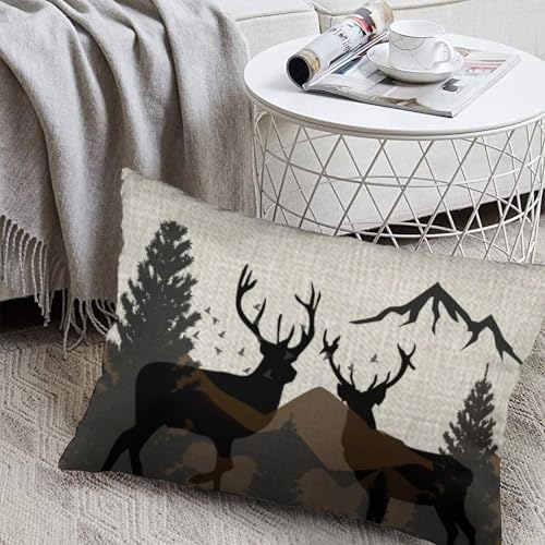 ITFRO Rustic Forest Oil Painting Long Throw Pillow Case