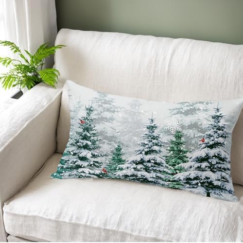 Kawani Christmas Forest Throw Pillow 12x20