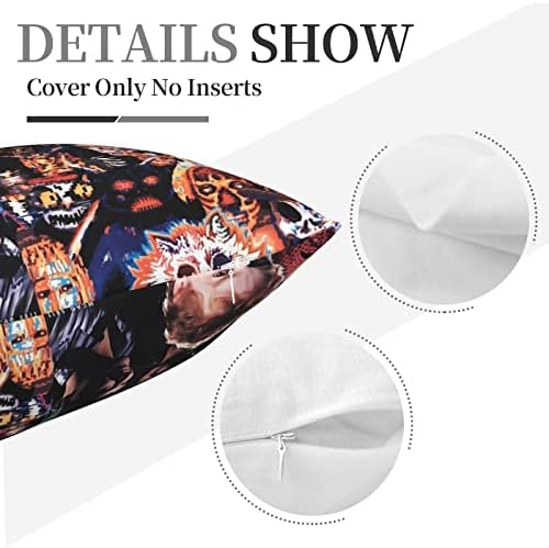 Premium 18x18 Throw Pillow Covers for Oingo Singer Boingo Band Bed Pillows
