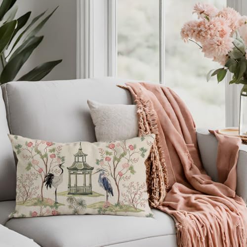 Pandicorn ChinoiserieThrow Pillow Covers 12x20 inch