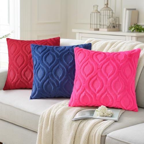 Faux Wool Pillow Covers for Sofa Bed Living Room