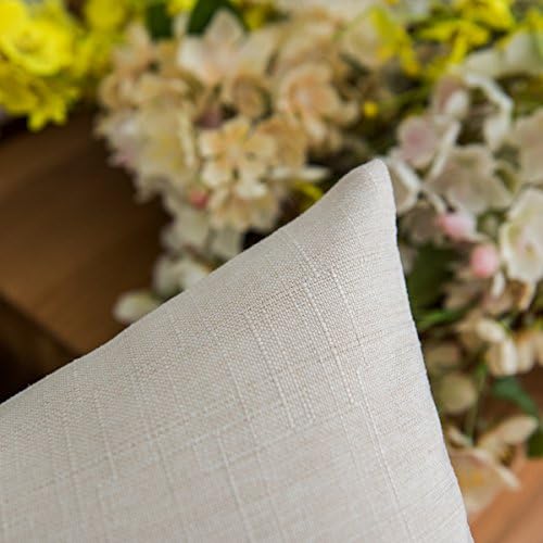 Jeanerlor Home Set of 2 Faux Linen Throw Pillow Covers 12x20 Inch