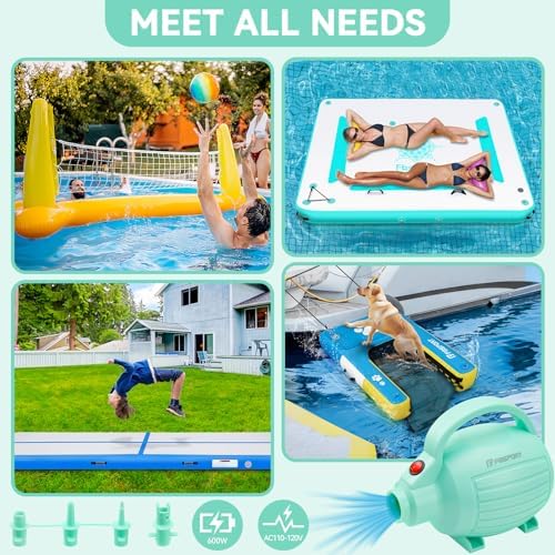 Quickly Inflates 4 NOZZLES Perfect for Air mattresses inflatables