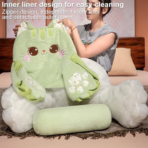 Cute Cat Reading Pillow Support Neck Shoulders Washable