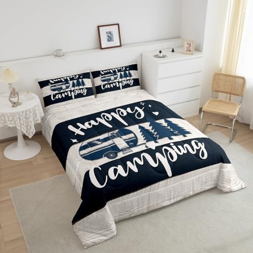 RV Travel Trailer Car Camper Bedding Set for Boys