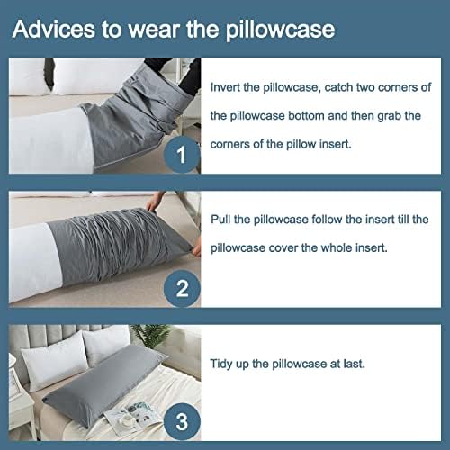 Whats Bedding Long Cotton Pillowcase Breathable Skin-Friendly 20x54
