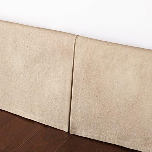 Faux Linen Bed Skirt for Bedding Box Pleat Dust Ruffle Bed Skirt
