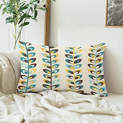 Phivayne Midcentury Modern Soft Velvet Lumbar Pillow Cover 12x20