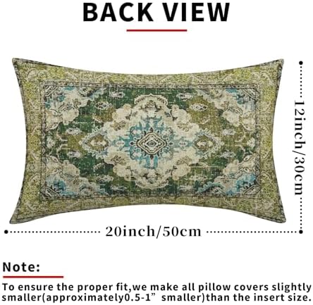 Sage Green Blue Boho Pillow Covers 12x20 Set of 2