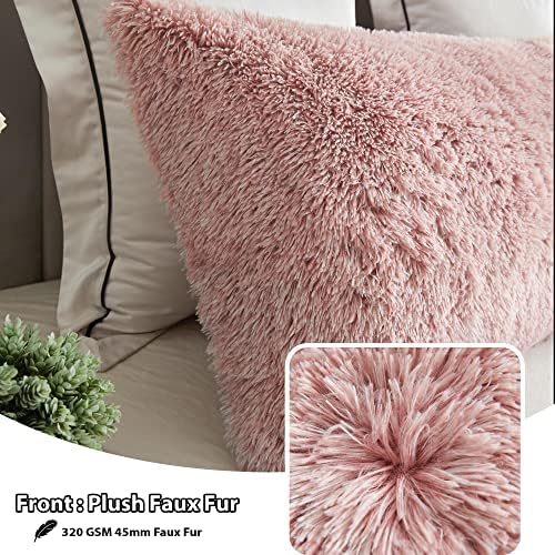 LIFEREVO Body Pillow Cover with Zipper Ultra Soft Plush Faux Fur 20x54
