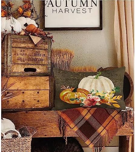 12x20inch - Pumpkins for Fall - Soft Decorative Throw Pillow